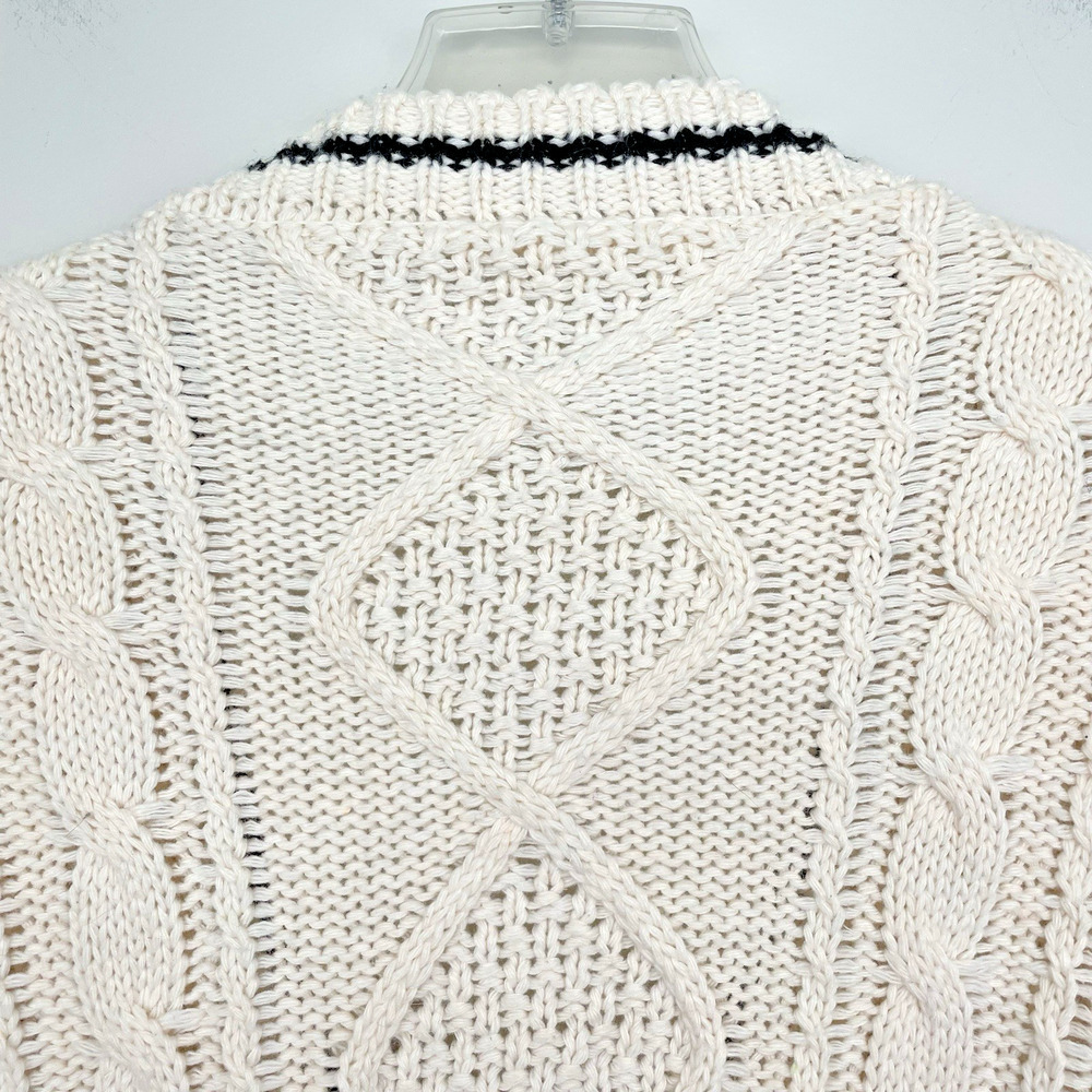 Taylor Swift Folklore Cardigan Replica Size M Ivory Cable Knit Star Patches - Picture 7 of 7